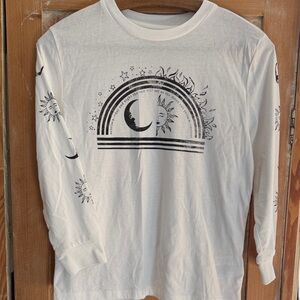 SET White Long Sleeve Shirt with flare jeans